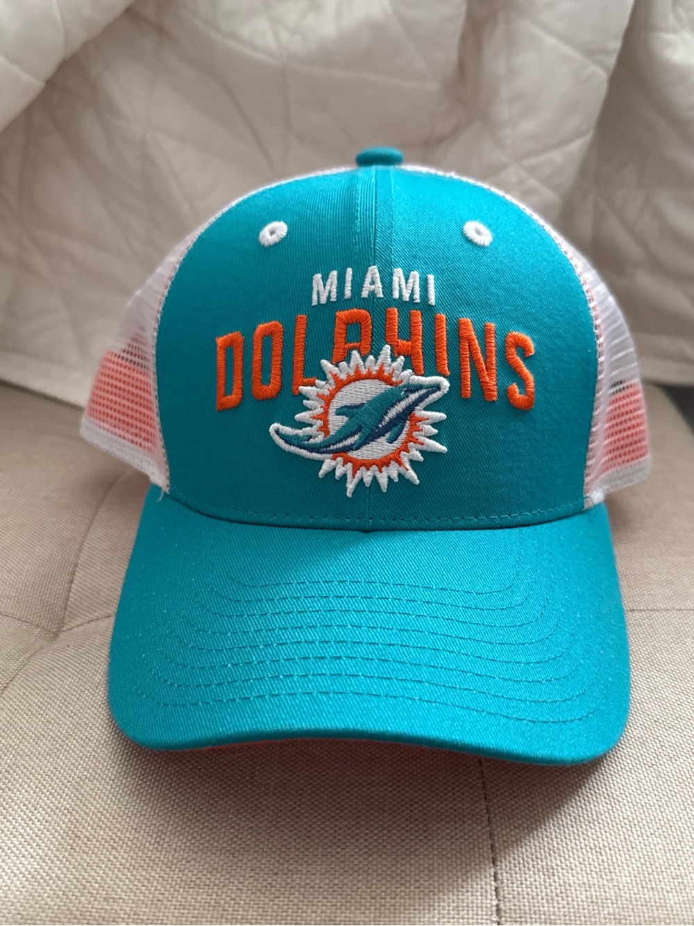 NFL Miami Dolphins Teal and Orange Trucker Hat